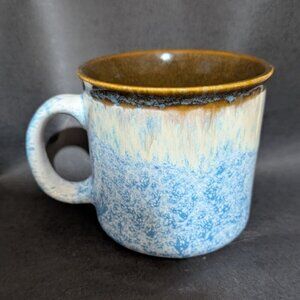 Rustic Blue & Brown Ceramic Mug With Speckled‎ Design & Earthy Finish beach